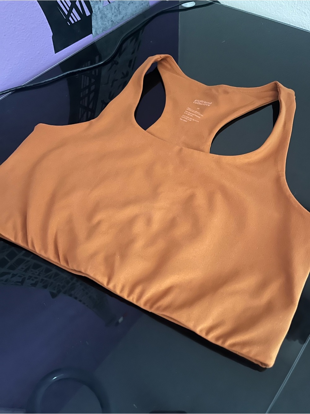 girlfriend collective Burnt Orange Racerback Sports Bra
